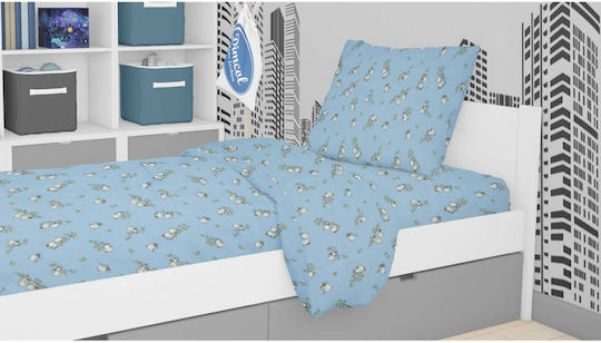 Dimcol Birds 14 Детски Плик за Завивка Единичен Памучен Sky Blue 160x220бр