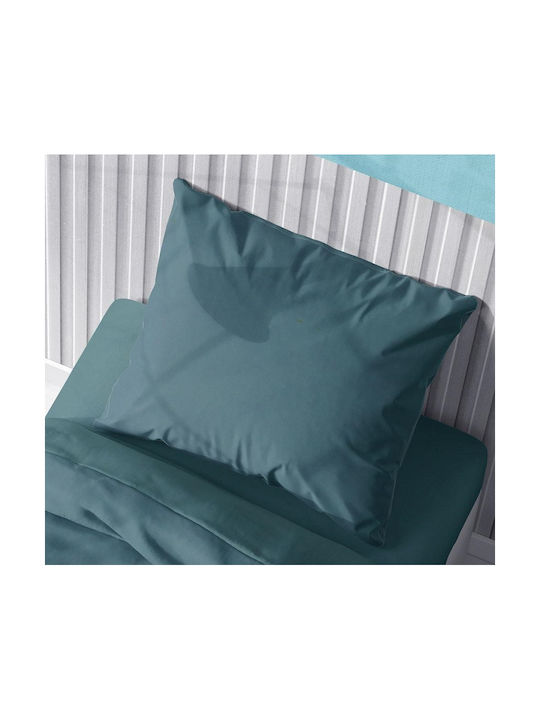 Dimcol Solid Kids Duvet Cover Single Cotton Petrol 160x240cm