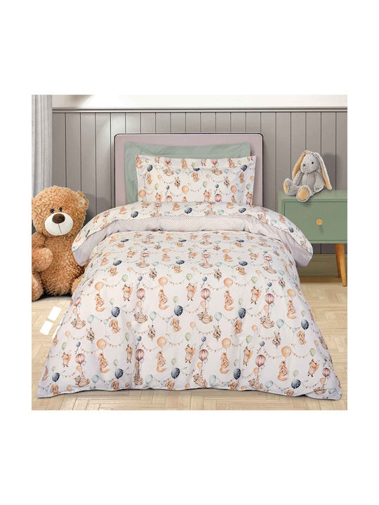 Greenwich Polo Club 8850 Set Kids Duvet Cover Single with Pillowcase Cotton Beige, Bordeaux, Ochre 160x240cm
