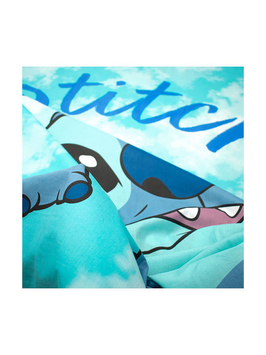 Dimcol Set Kids Duvet Cover Single with Pillowcase Cotton Turquoise 160x240cm
