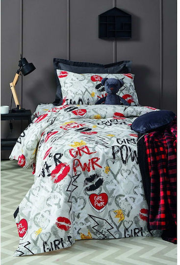 Palamaiki Trend TC 920 Set Kids Duvet Cover Single with Pillowcase Cotton Gray 160x240cm