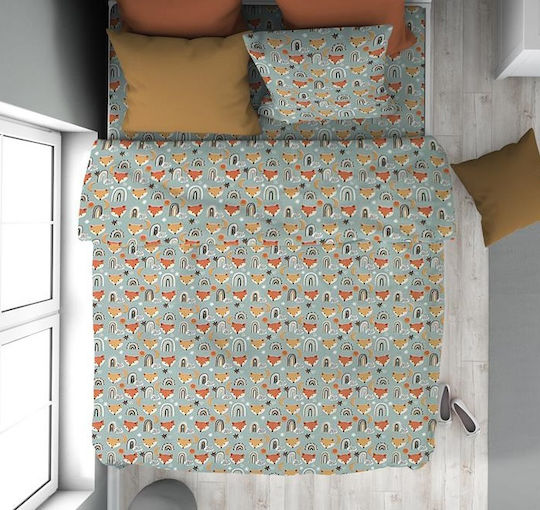 Dimcol Kinderbettbezug Einzel Baumwolle Pale Cyan 160x240cm