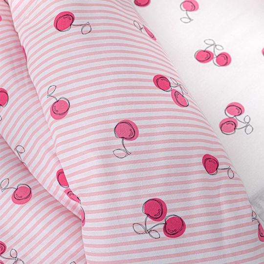 Guy Laroche Cherries Детски единичен памучен плик за завивка Cherries 165x225 см