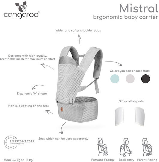 Cangaroo Κλασικός Μάρσιπος Mistral black με Μέγιστο Βάρος 15kg