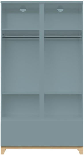 Zoom Δίφυλλη Ντουλάπα με 1 Συρτάρι Μπλε 101x54x183cm