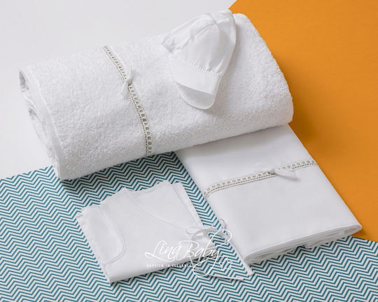 Lina Baby Set Bătături De Botez Albe 2 Bucăți
