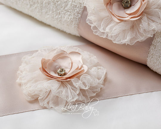Lina Baby Set Bătături De Botez Ecru 2 Bucăți