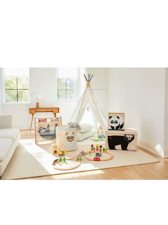 3 Sprouts Children's Folding Storage Box made of Fabric Elephant Gray 61x37x38cm 1pcs