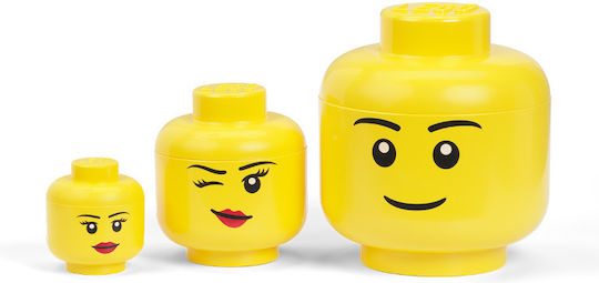 LEGO Children's Storage Box made of Plastic Head Yellow 24x24x27cm 1pcs