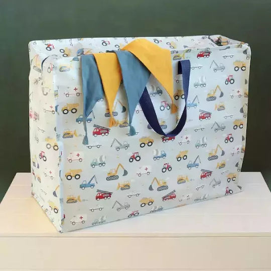 A Little Lovely Company Kinder Aufbewahrungsbox aus Kunststoff Vehicles Hellblau 58x45cm 1Stück