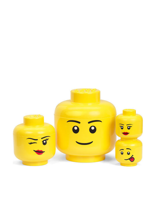 LEGO Children's Storage Box made of Plastic Head Yellow 24x24x27cm 1pcs
