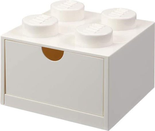 LEGO Kinder Aufbewahrungsbox aus Kunststoff Storage Desk Drawer Weiß 15x11.3x11.3cm 1Stück