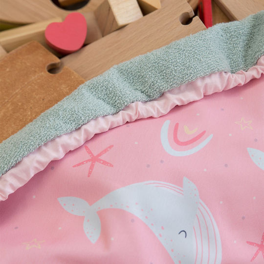 Nima Kinder Spielmatte aus Stoff Happy Whale Rosa 140x140cm 1Stück