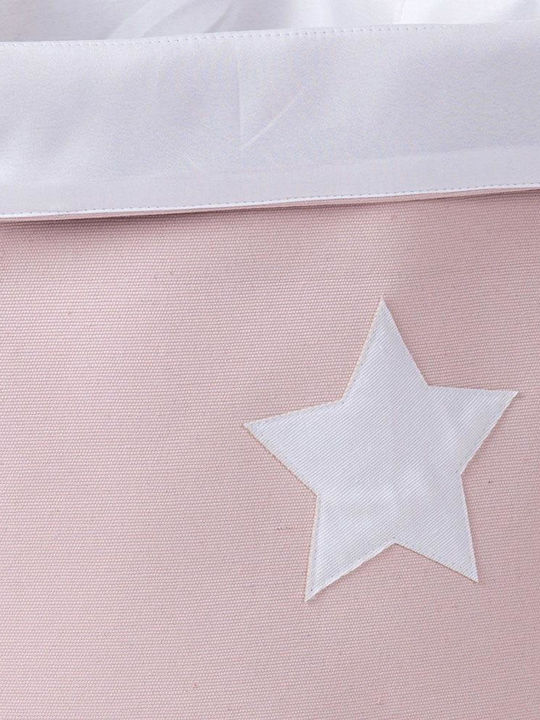 Childhome Παιδικό Καλάθι Απλύτων από Ύφασμα Canvas Star Ροζ 32x32x32cm