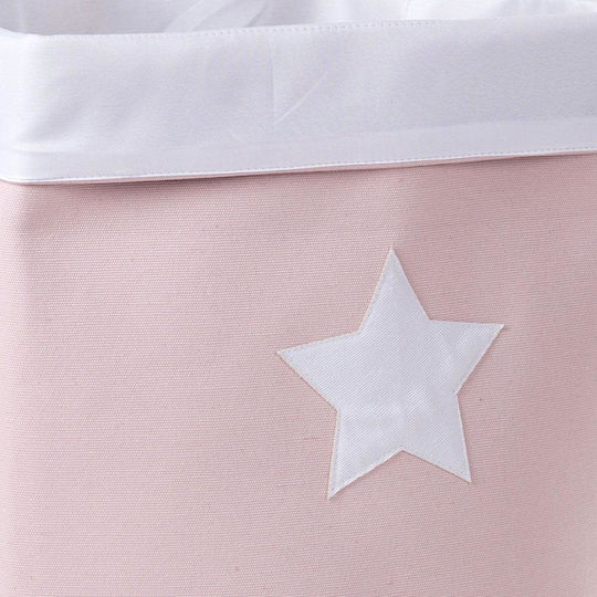 Childhome Children's Laundry Basket made of Fabric Canvas Star Pink 32x32x32cm 1pcs