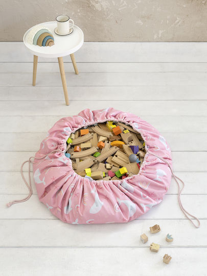 Nima Kinder Spielmatte aus Stoff Happy Whale Rosa 140x140cm 1Stück