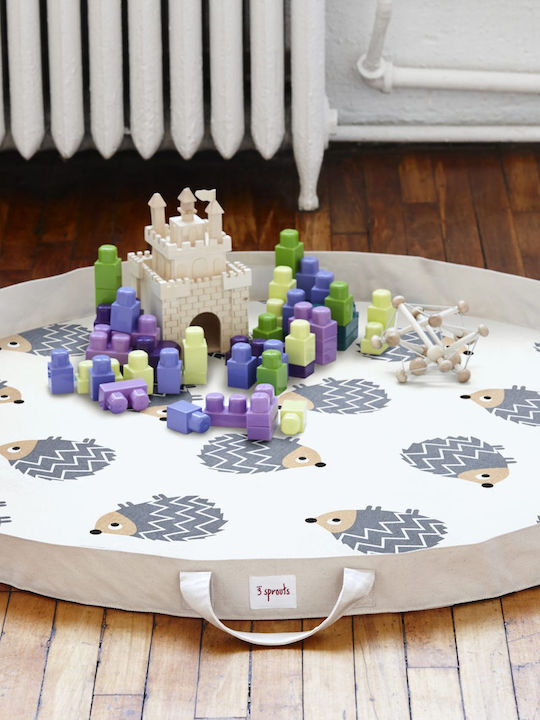 3 Sprouts Children's Play Mat made of Fabric Hedgehog Beige 1pcs