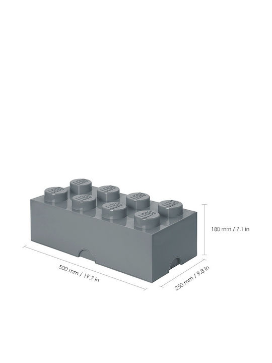 LEGO Children's Storage Box made of Plastic 8-Stud Gray 50x25x17cm 1pcs