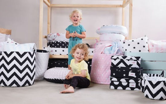 Minene Children's Storage Basket made of Fabric Stars Red 1pcs