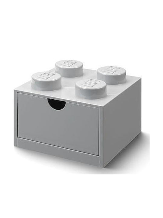 LEGO Παιδικό Κουτί Αποθήκευσης από Πλαστικό 4 Knobs Γκρι 32x16x11cm