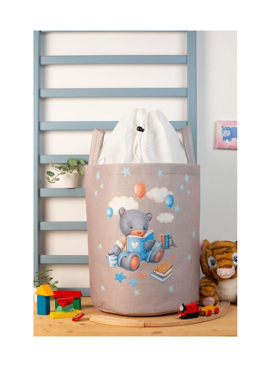 Dimcol Kinder Aufbewahrungskorb aus Stoff Beige 45x30x50cm 1Stück