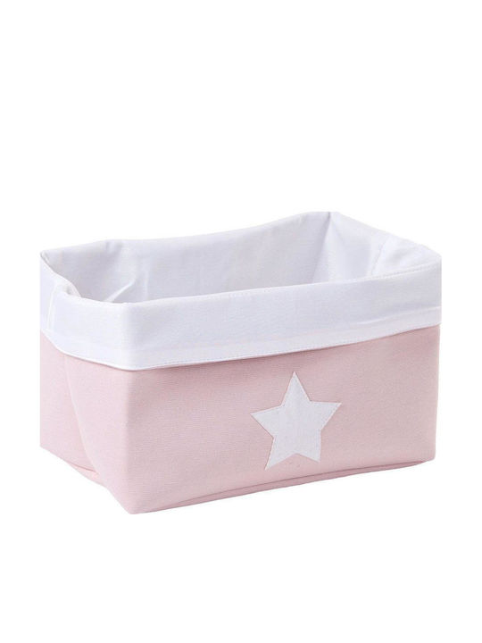 Childhome Children's Storage Basket made of Fabric Canvas Star Pink 32x20x20cm 1pcs