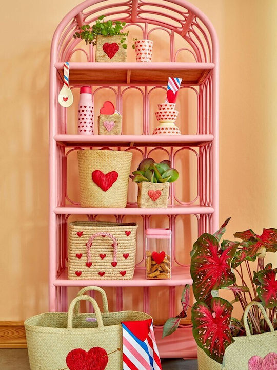Rice Παιδικό Καλάθι Αποθήκευσης από Ύφασμα Hanging Small Square Raffia Basket Μπεζ
