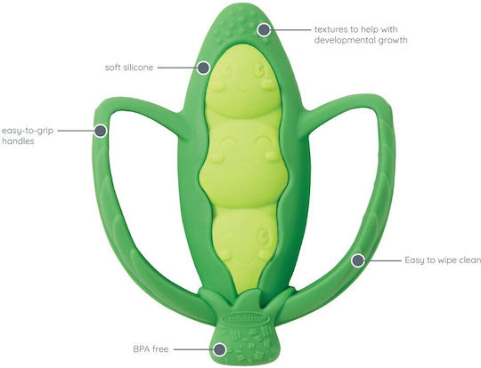 Infantino Lil' Nibble Pea Silicone Teething Ring for 0 m+