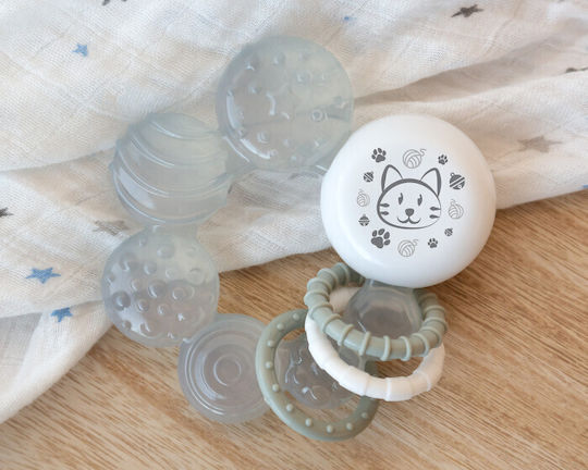 Kiokids Cat Inel de dentiție cu gel din silicon pentru 3 m+