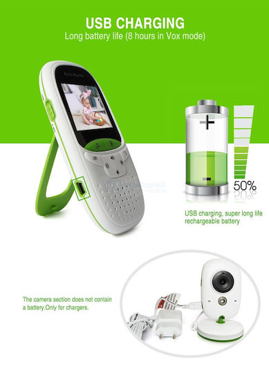 VB602 Wireless Baby Monitor with Camera & Screen 2" , Two-way Communication & Lullabies