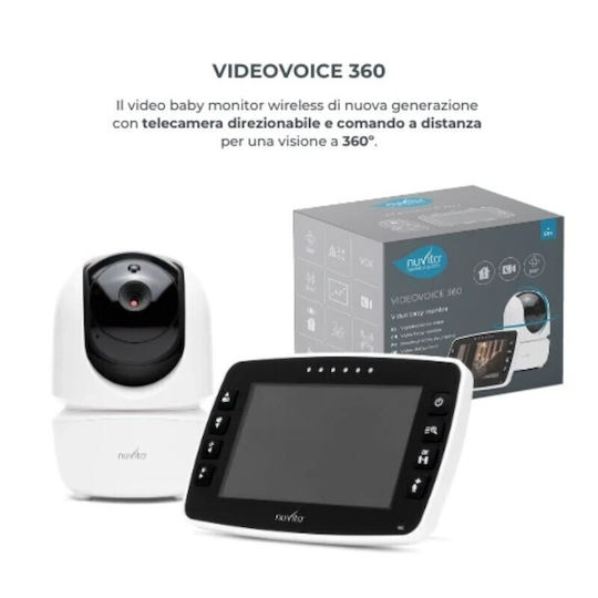 Nuvita 3045 Безжична бебешка монитор система с камера и екран 4.3" , двупосочна комуникация и мелодии