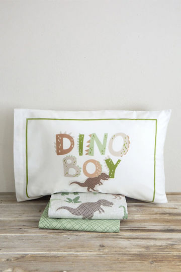 Nima Dino Boy Set de față de pernă pentru copii din bumbac 100% 52x72cm Multi