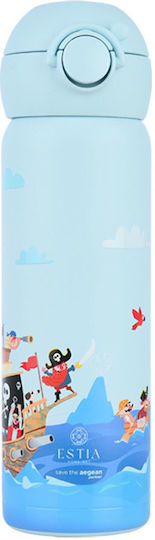 Estia Wonder Bottle Save the Aegean Kids Water Bottle Thermos Stainless Steel with Straw Non Spill Treasure Quest 500ml