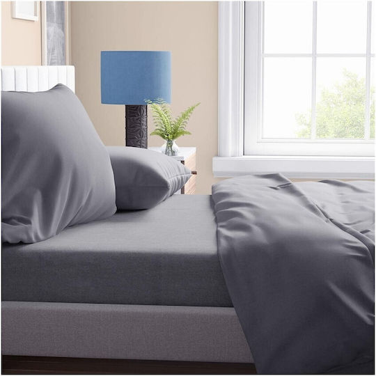Dimcol Solid Față de pernă pentru copii din bumbac 100% 50x70buc Dark Grey 1930813106249592
