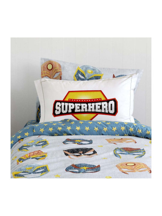 Nima Superheroes Kids Cotton Pillowcase Set 52x52cm Gray