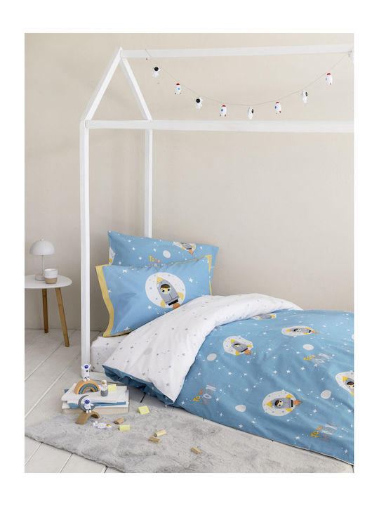 Nima To The Moon Kids Cotton Pillowcase Set 52x72cm Blue