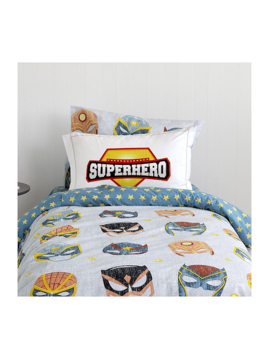 Nima Superheroes Kids Cotton Pillowcase Set 52x52cm Gray