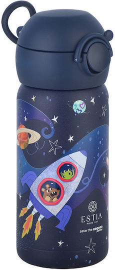 Estia Wonder Bottle Save the Aegean Ανοξείδωτο Παιδικό Παγούρι Θερμός με Καλαμάκι Non Spill Solar Jump 350ml