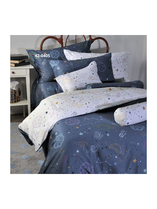 Down Town Home Kids Cotton Pillowcase Set 52x75cm Space Blue