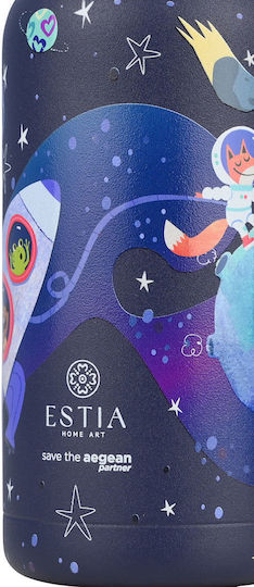 Estia Wonder Bottle Save the Aegean Ανοξείδωτο Παιδικό Παγούρι Θερμός με Καλαμάκι Non Spill Solar Jump 350ml