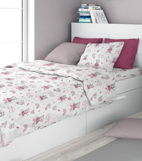 Dimcol Față de pernă pentru copii din bumbac 100% 50x70cm White-pink