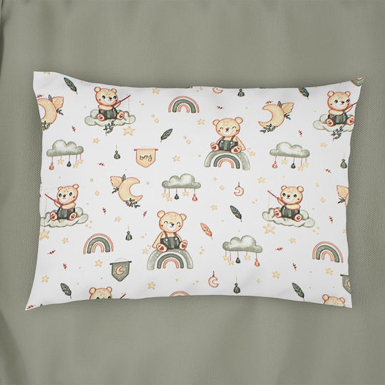Dimcol Kids Cotton Pillowcase 50x70cm White-olive
