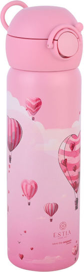 Estia Wonder Bottle Save the Aegean Kids Water Bottle Thermos Stainless Steel with Straw Non Spill Love Ascend 500ml