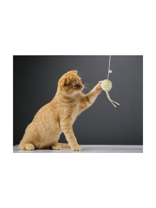 Cat Toy – Rod with Little Ball & Bell – Wooden Handle 05p-19425