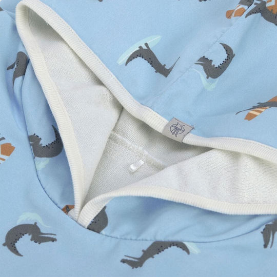 Lassig Kid's Beach Poncho UPF 80 Protection Crocodile Blue 60x60cm