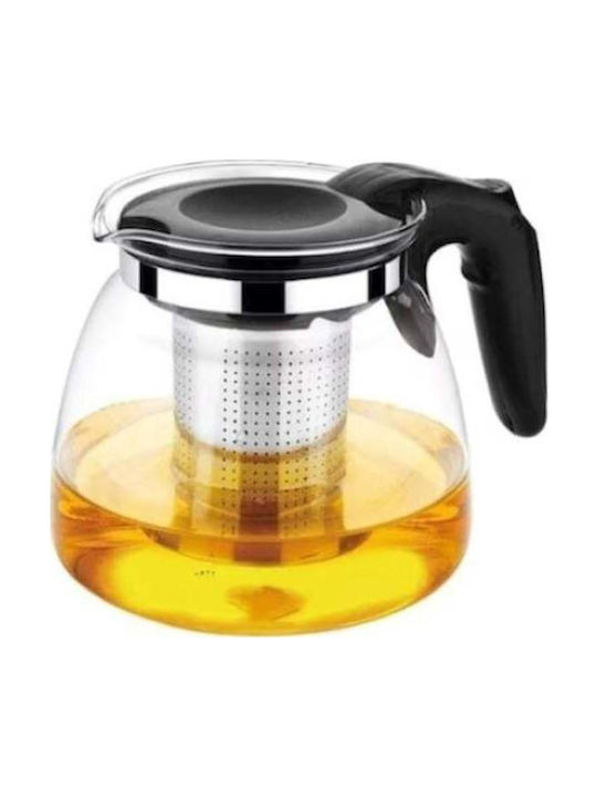 Teapot with Filter Glass Black 1100ml