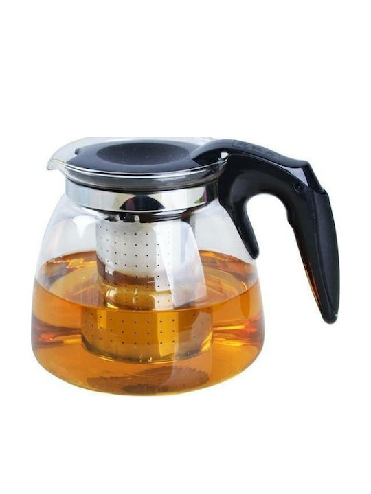 Teapot with Filter Glass Black 1100ml