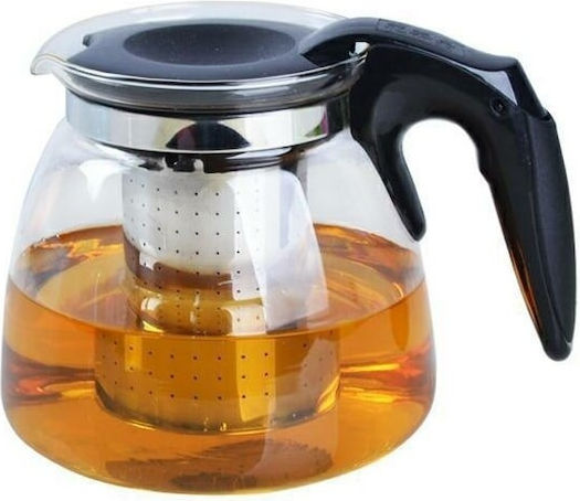 Τσαγιέρα με Φίλτρο Γυάλινη Μαύρη 1100ml