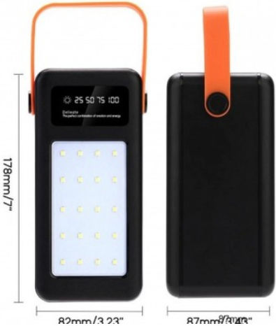 TR-958 Solar Power Bank 40000mAh 55W with 4 USB-A Ports Black