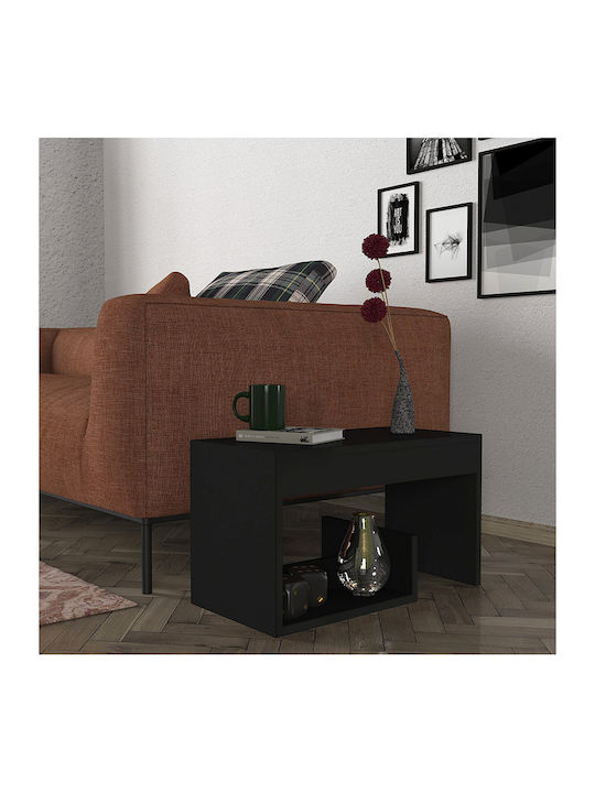 Rectangular Side Table Rosana Wooden Black M35xW29.5xH60cm
